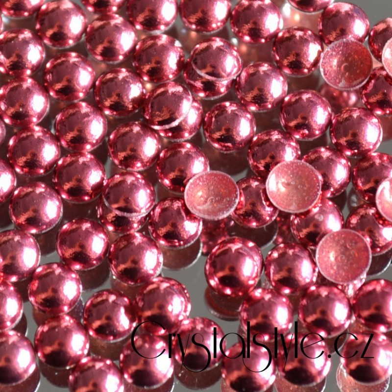 Hot-fix kamínky perly barva RŮŽOVÁ 2 mm