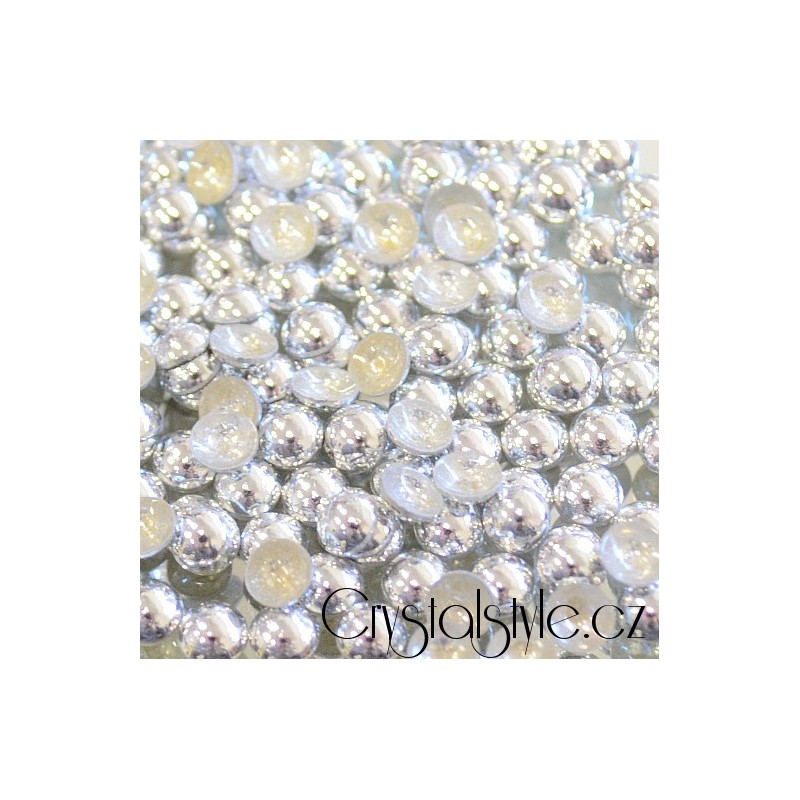 Hot-fix kamínky perly barva STŘÍBRNÁ 5 mm