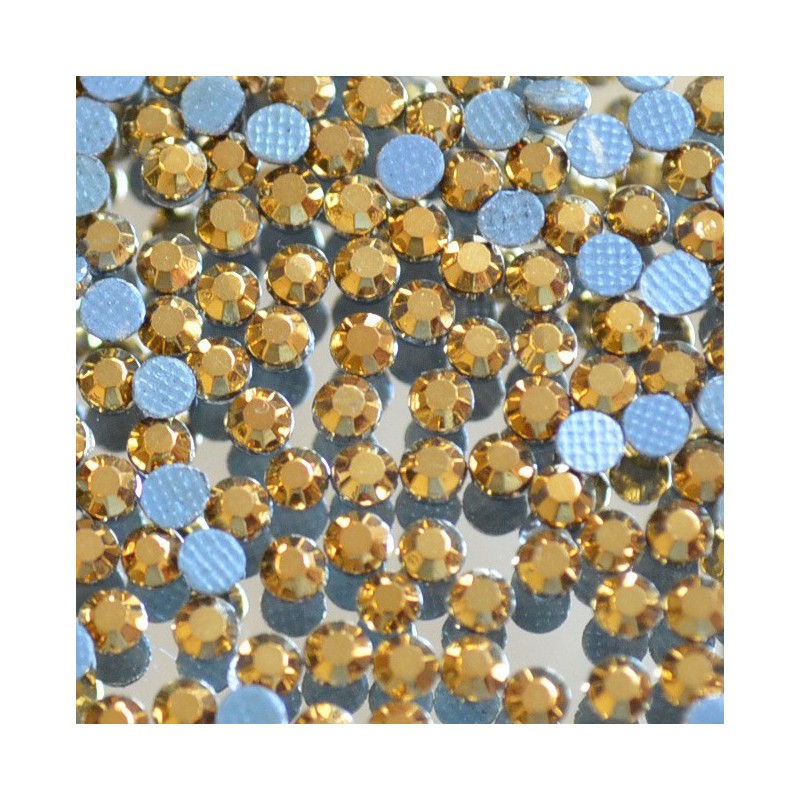 Skleněné hot-fix kamínky barva Gold velikost SS16