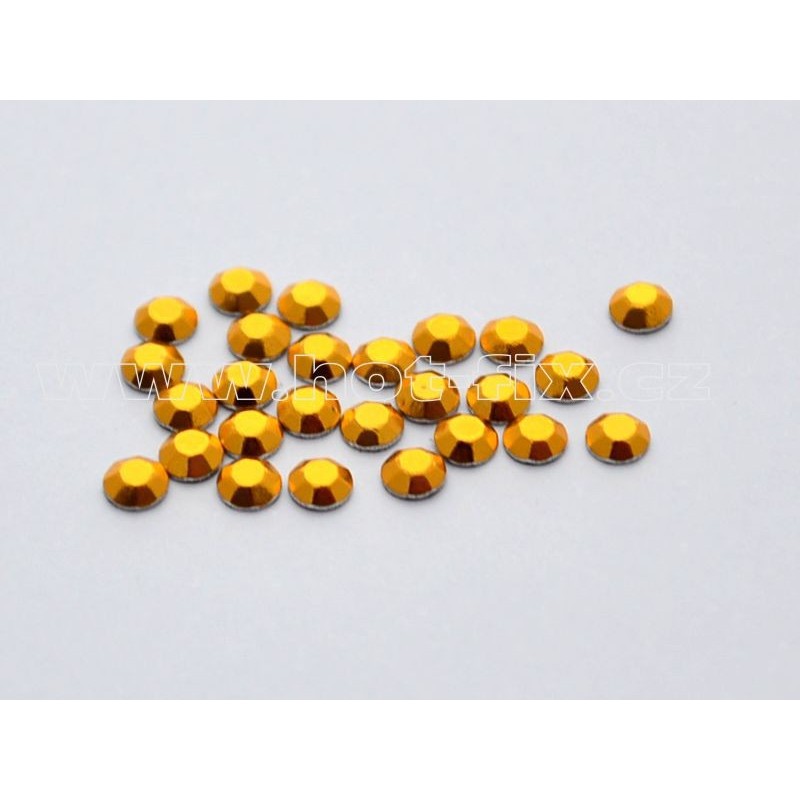 Kovové hot-fix kamínky Octagony barva Zlatá průměr 4 mm