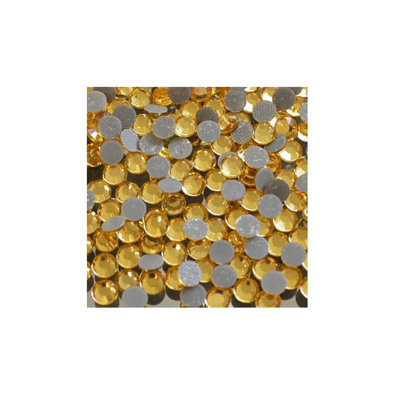 Skleněné hot-fix kamínky barva Topaz zlatý velikost SS10