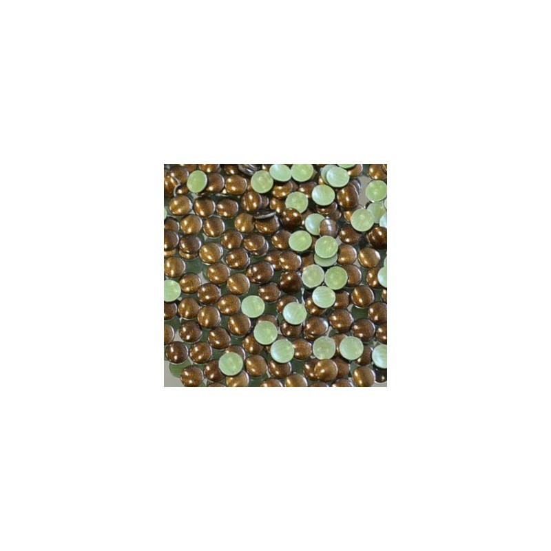 Kovové hot-fix kamínky barva HNĚDÁ TMAVÁ průměr 2 mm