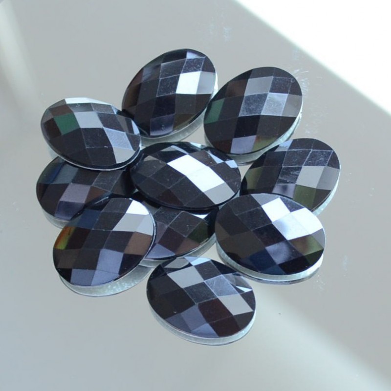 Epoxy hot-fix kameny elipsa černá 13 × 18 mm