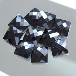 Epoxy hot-fix kameny čtverce černé 12 × 12 mm