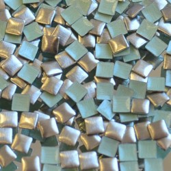 Kovové hot-fix kamínky tvarové - čtverce bronz mat 3 × 3 mm