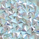 Kovové hot-fix kamínky tvarové - trojúhelníky stříbrné 6 × 6 mm