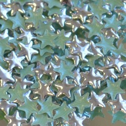 Kovové hot-fix kamínky tvarové - hvězdy stříbrné 5 mm
