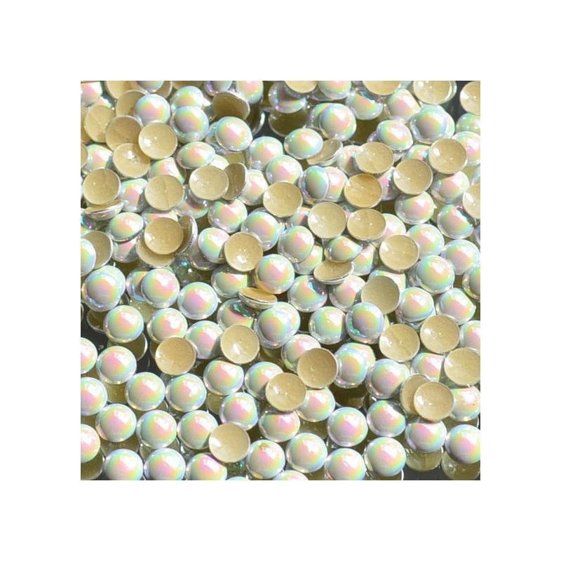 Hot-fix kamínky perly barva perleť 3 mm
