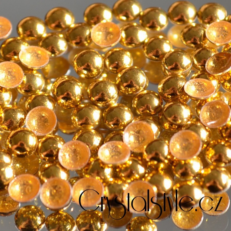 Hot-fix kamínky perly barva GOLD 2 mm